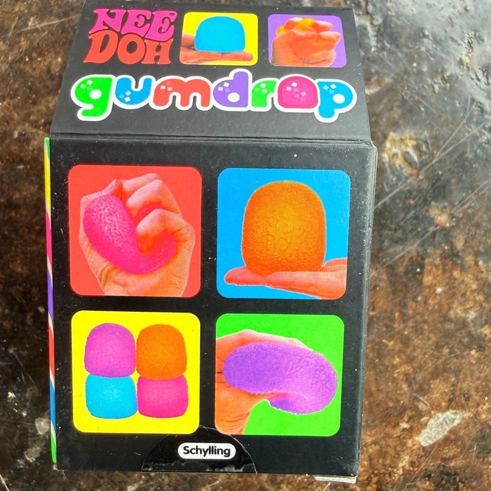 NeeDoh Gumdrop Fidget Toy Nee Doh Super Solid Squish Sensory Stress Orange NEW - Picture 7 of 7